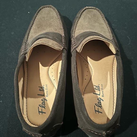 Flag Ltd. Men’s Nappa GloveSoft Brown Leather Slip On Suede Loafers Size 9.5 M - Picture 4 of 7